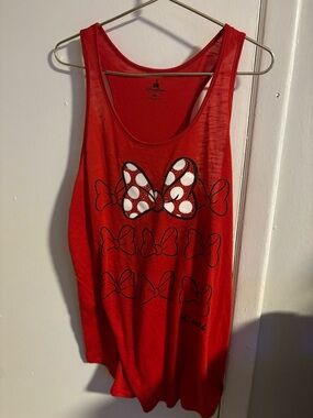 Disney Parks Minnie Mouse Bow Tank Top Women’s XXL Red Graphic Shirt